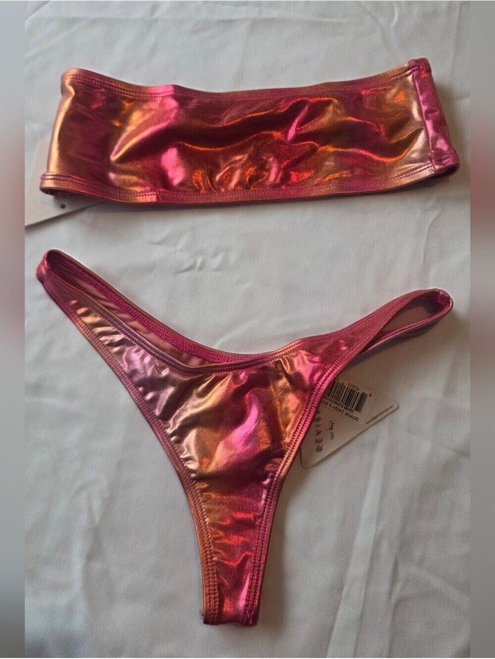 Revibe Dippin' Daisy's Rave Sunset Ombre Bikini Thong And Halter Mismatch Set